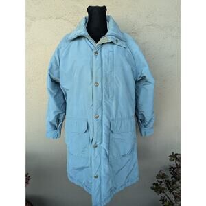 💜Vintage Lands’ End Utility Jacket Blue Plaid Lined Women’s M